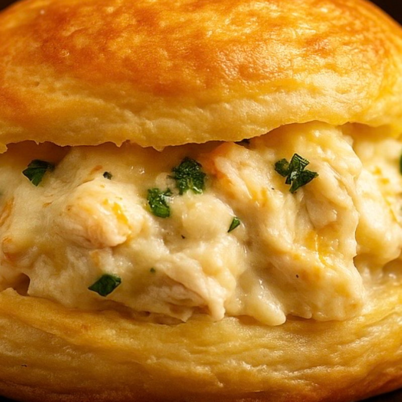 Crabby Dip Stuffed Biscuits